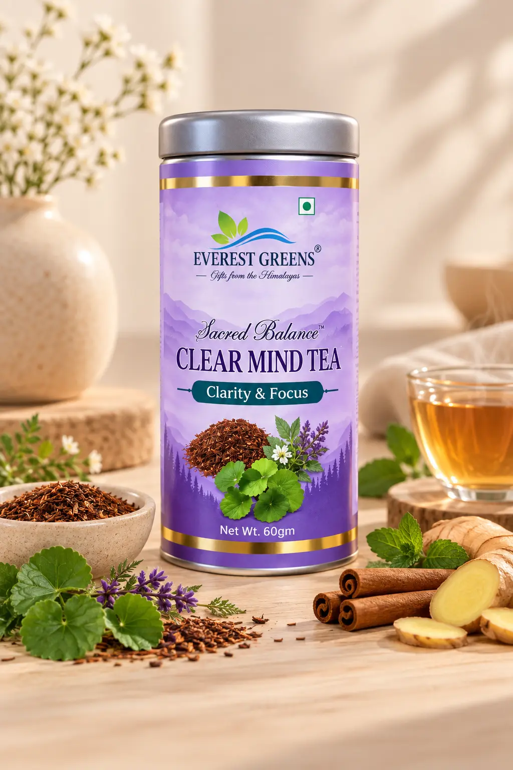 Clear Mind Tea tin