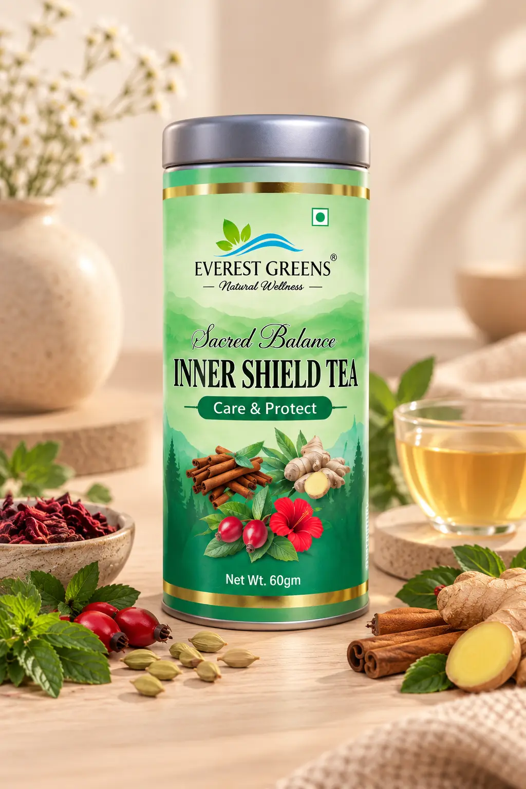 Inner Shield Tea tin