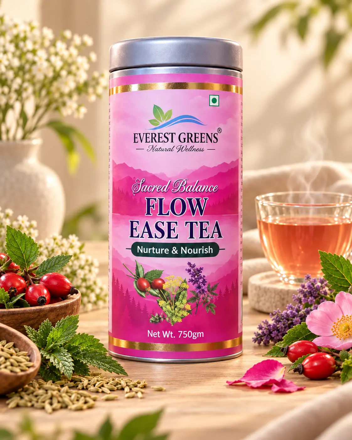 Flow Ease Tea tin